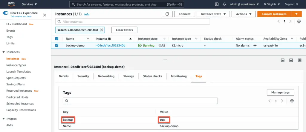 10. How to backup and restore EC2 instances using AWS Backup - Backup plan configuration - On-demand backup - Demo instance