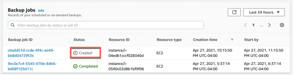12. How to backup and restore EC2 instances using AWS Backup - Backup plan configuration - On-demand backup - Create on-demand backup EC2 instance - Progress