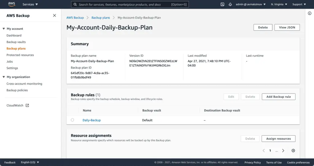 6. How to backup and restore EC2 instances using AWS Backup - Backup plan configuration