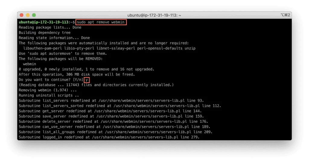 20. How To Install Webmin on Ubuntu - apt-get remove webmin