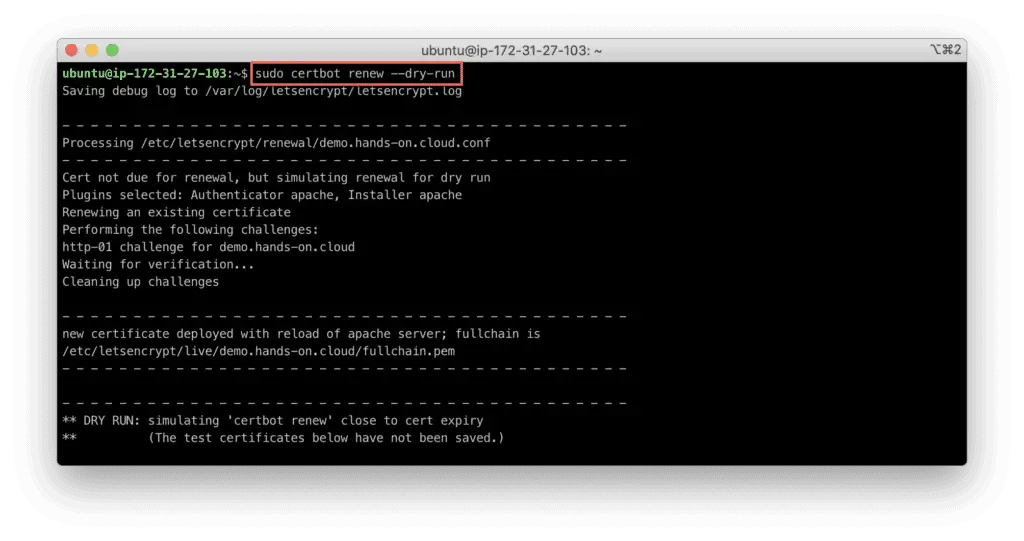 22. How to install LAMP on Ubuntu - certbot renew