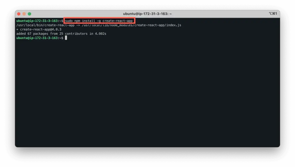 24. How to install MERN stack on Ubuntu in the AWS cloud - Ubuntu - React - npm install create-react-app