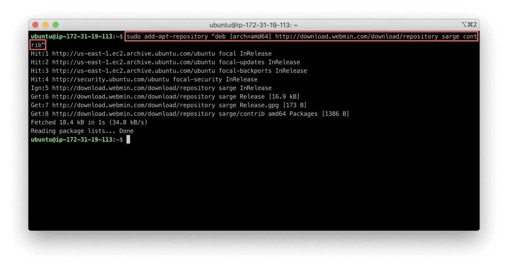 4. How To Install Webmin on Ubuntu - Add Webmin repository