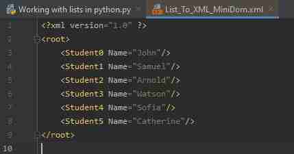 Working With Lists In Python - List To XML Using xmlDom