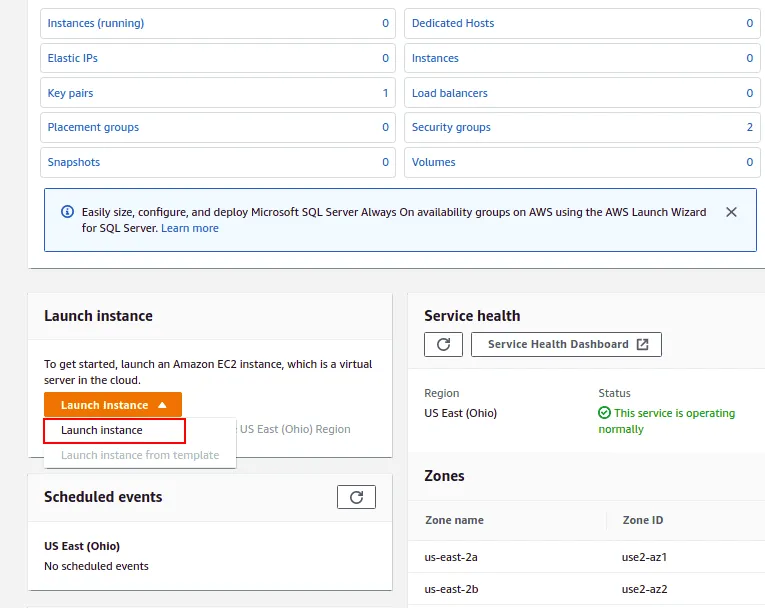 aws session manager launch ec2 instance