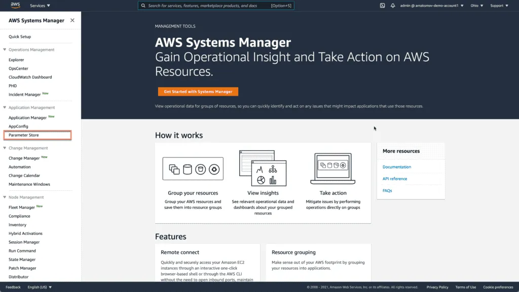 1. Introduction to AWS Systems Manager - Create parameter - Systems Manager Dashboard