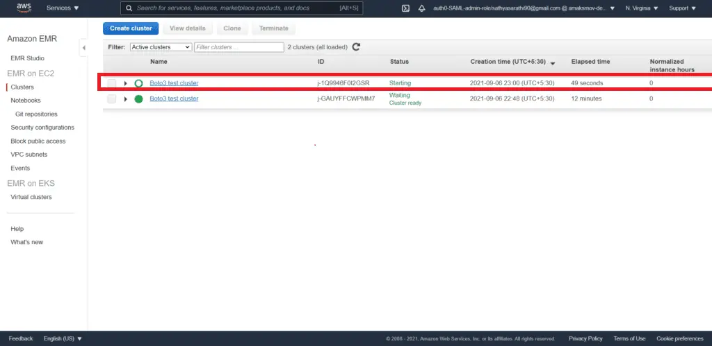 Create EMR cluster with an instance group - AWS Console
