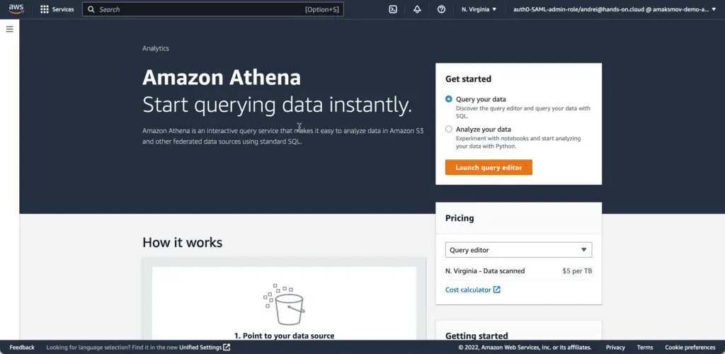 Amazon Athena - Service landing page