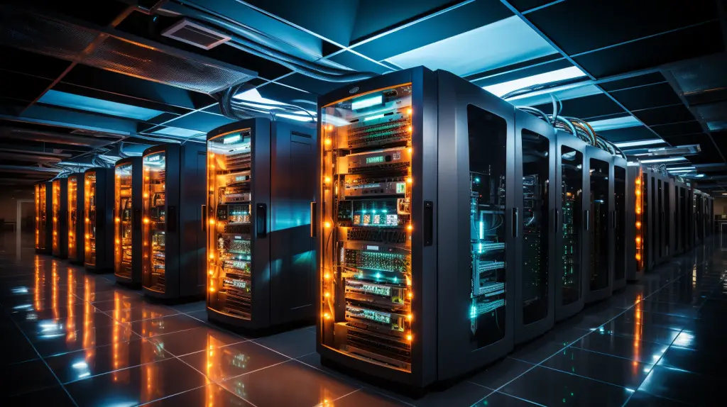 Modern data center filled with Amazon RDS Custom for Oracle and Microsoft SQL Servers