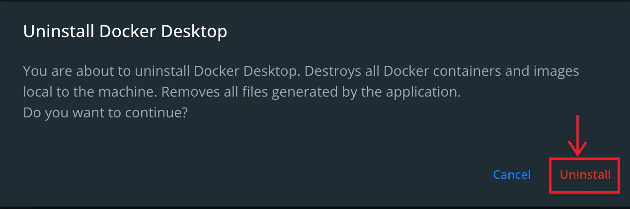 Uninstall Docker Desktop