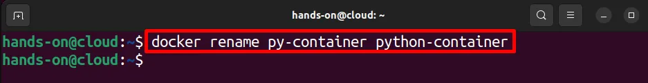 docker rename py-container python-container