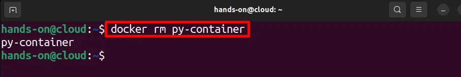 docker rm py-container