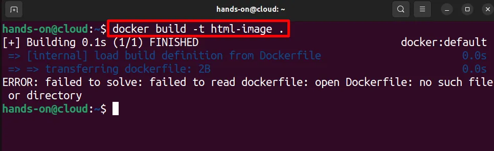 Failed to read dockerfile: open Dockerfile…