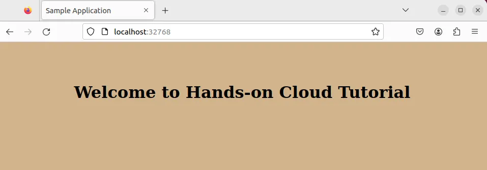 Output: Welcome to Hands-on Cloud Tutorial