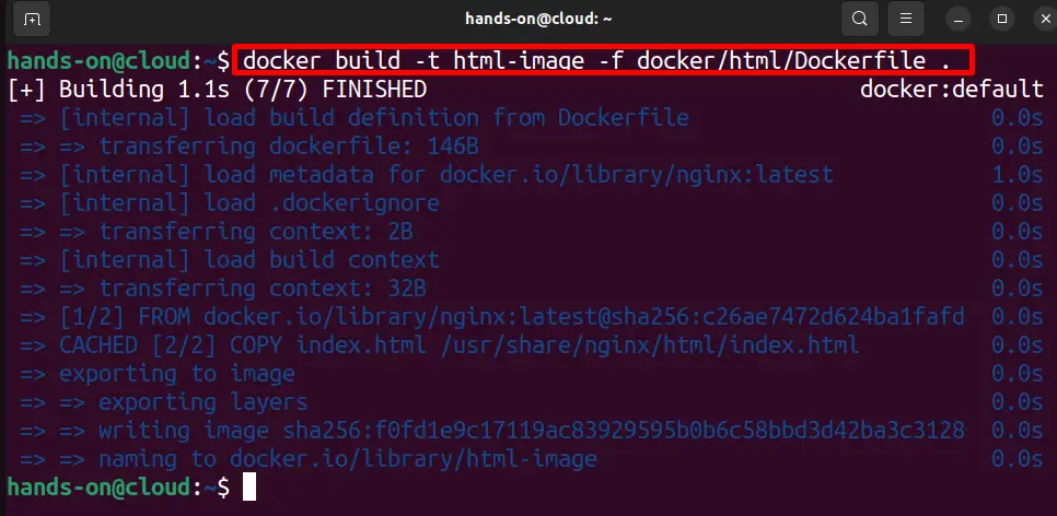 docker build -t html-image -f docker/html/Dockerfile .