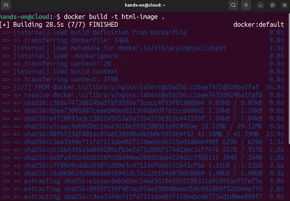 docker build -t html-image .