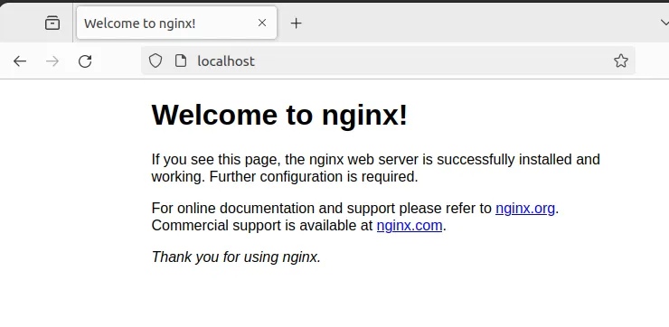 Welcome page nginx